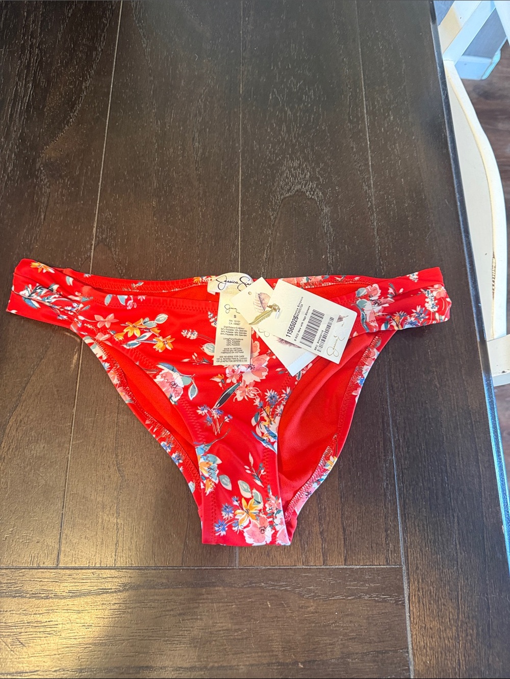 Jessica Simpson Red Floral Bikini Bottoms